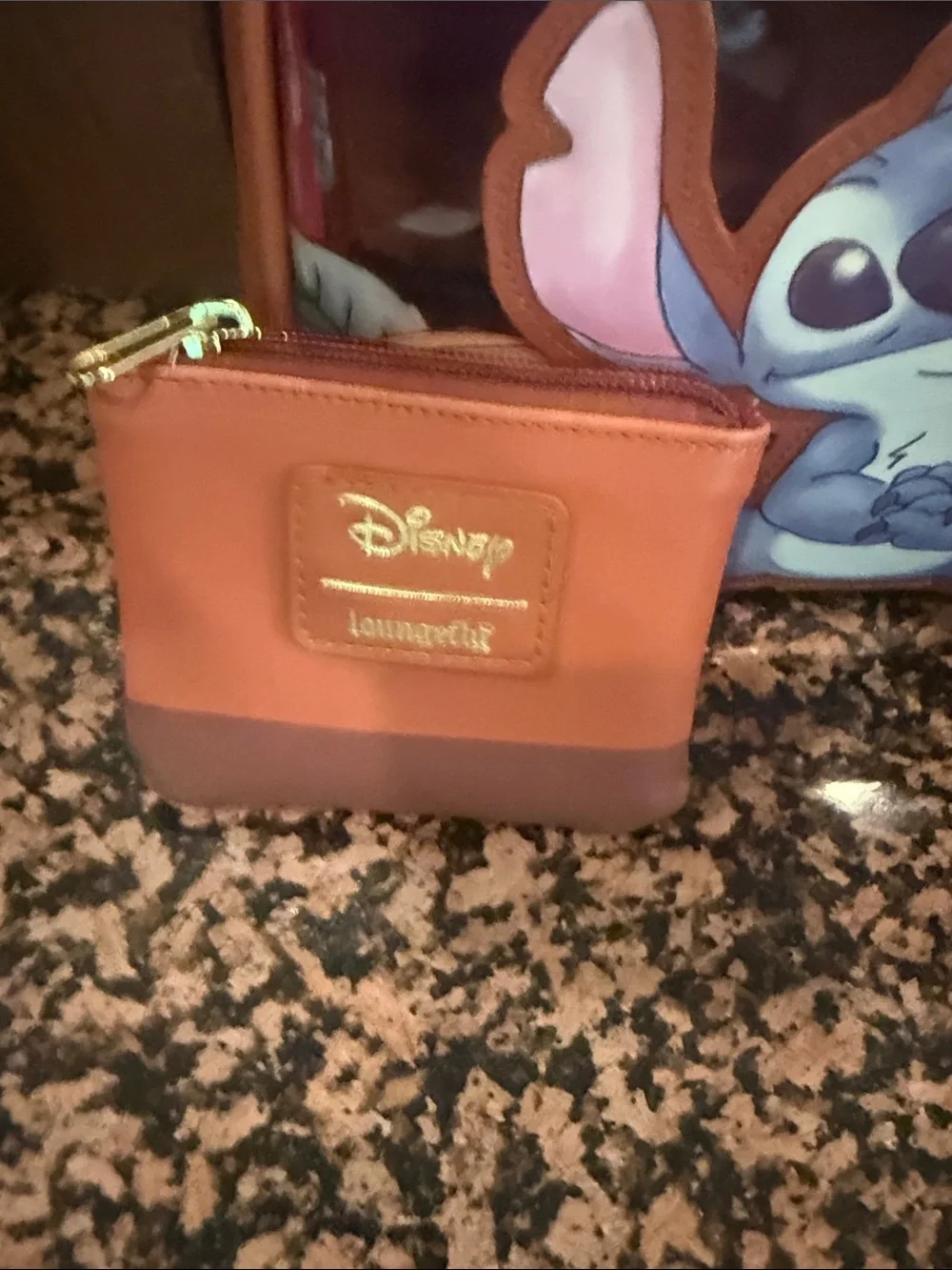 Disney Terracotta Cosmetic Pouch Trio with Blue Stitch Artwork